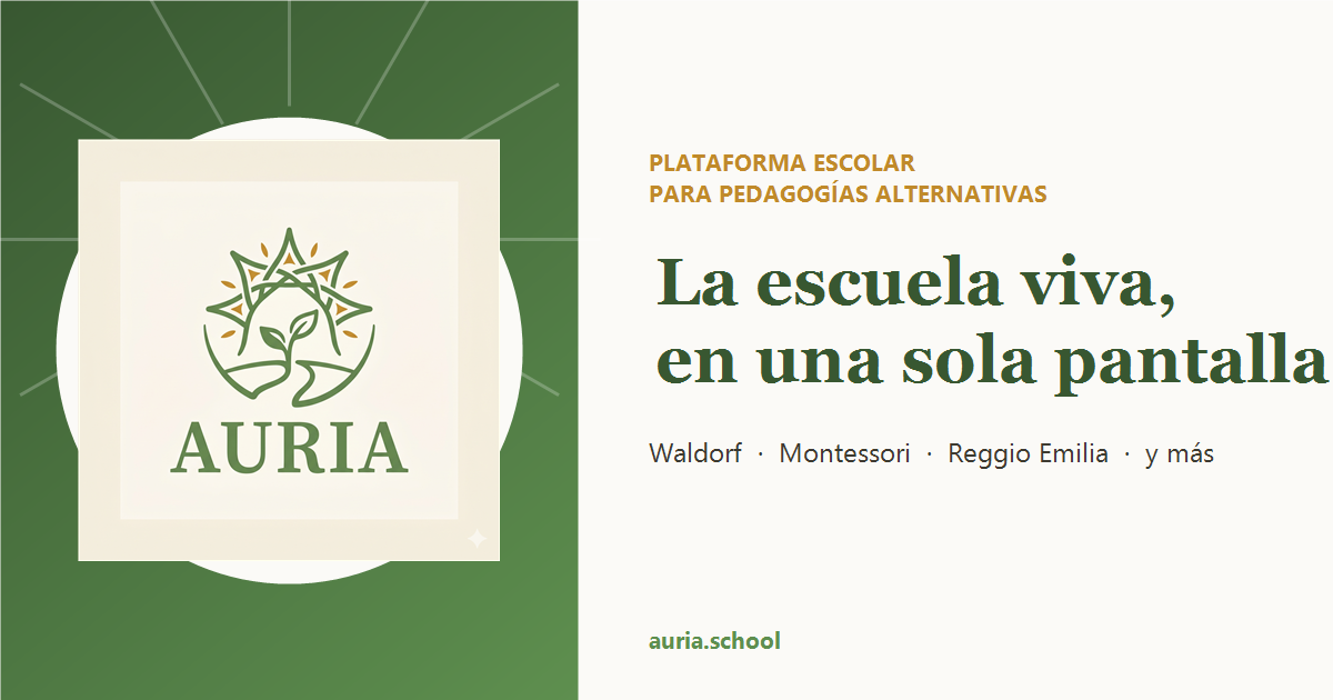 Auria · Plataforma escolar para escuelas de pedagogía alternativa